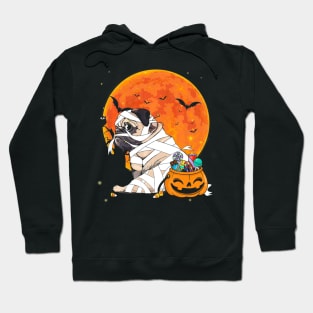 Pug Dog with Candy Pumpkin Tshirt Halloween Gifts Hoodie